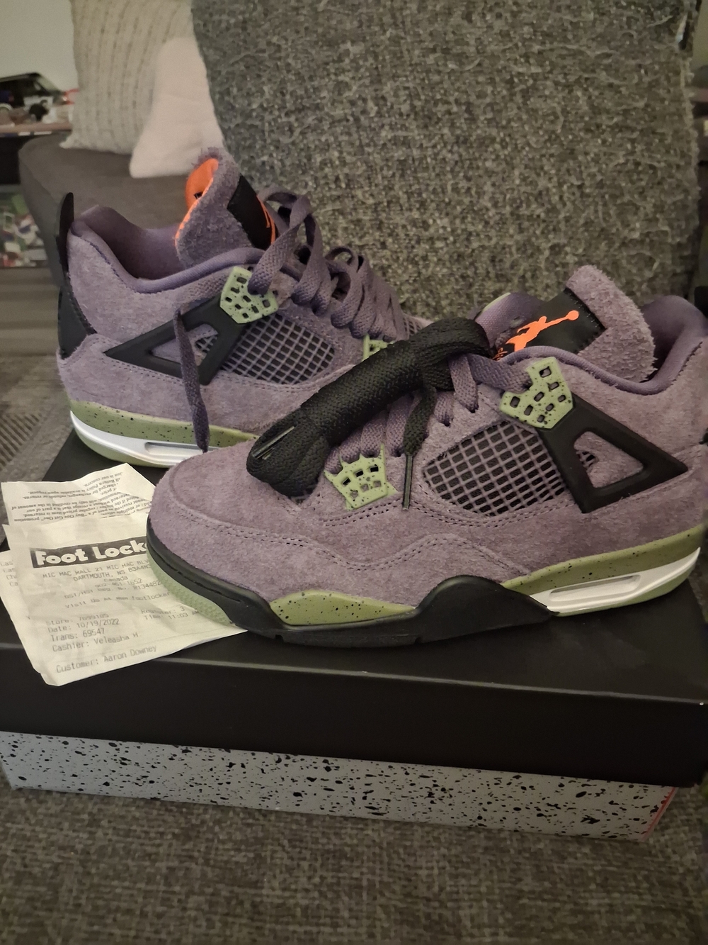 Jordan Air Jordan 4 Retro Canyon Purple Sneakers Purple & Green